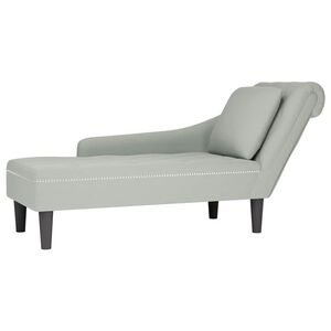 vidaXL Chaise lounge c/ almofada/apoio de bra&ccedil;os direito veludo