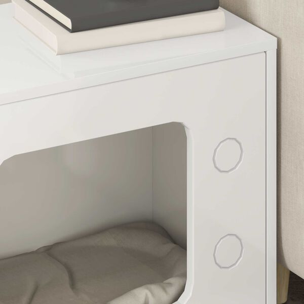 vidaXL Casa para Gatos Branco Brilhante 51 x 30 x 52 cm