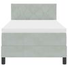 vidaXL Cama Box com colch&atilde;o Cinzento-claro 100 x 200 cm Veludo