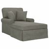 vidaXL Chaise Lounge com Saia 3 unid. Cinzento-claro 91 x 157 x 91 cm