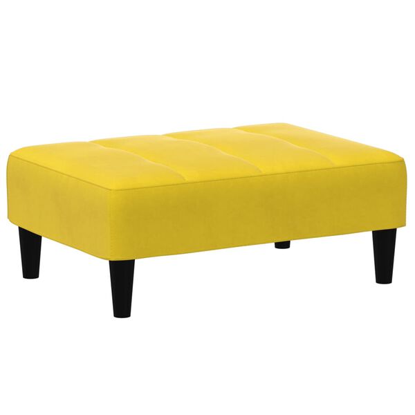 vidaXL Apoio de pés 77x55x31 cm veludo amarelo
