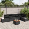 vidaXL Conjunto de Sofá de Jardim 7 pcs Preto vime PE
