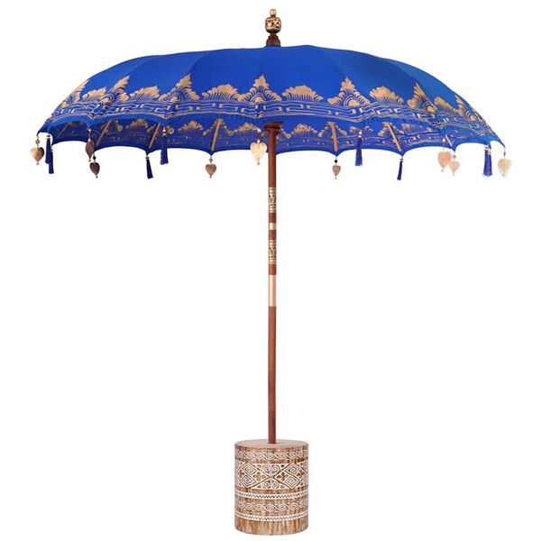 vidaXL Parasol Balin&ecirc;s com Base Azul 215 x 215 x 260 cm