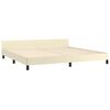 vidaXL Estrutura de cama c/ cabeceira couro artificial 200x200cm creme