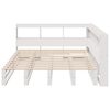 vidaXL Cama com estante sem colch&atilde;o 160x200 cm pinho maci&ccedil;o branco