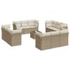 vidaXL 13 pcs conjunto de sof&aacute;s p/ jardim com almofad&otilde;es vime PE bege