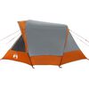 vidaXL Tenda de campismo cabana p/ 4 pessoas imperme&aacute;vel cinza/laranja