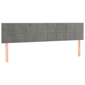 vidaXL Cabeceiras cinzento-claro 200x5x78/88 cm veludo