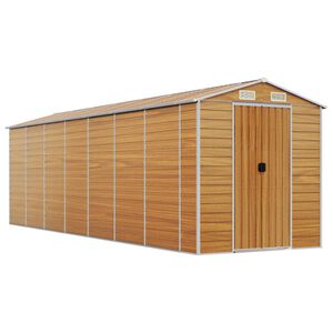 vidaXL Abrigo de jardim 191x640x198 cm a&ccedil;o galvanizado castanho-claro