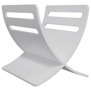 vidaXL Porta-revistas de suporte no chão madeira branco