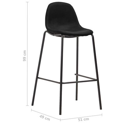 vidaXL Cadeiras de bar 2 pcs tecido preto