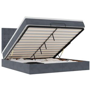 vidaXL Estrutura cama otomana colch&otilde;es 160x200 cm cinzento escuro