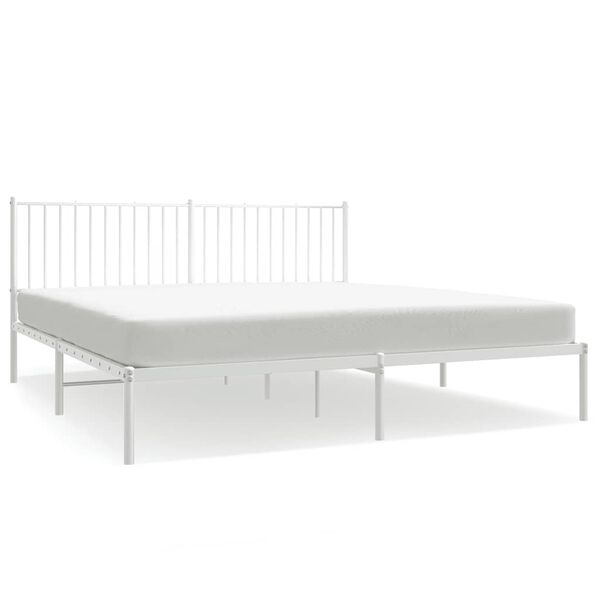 vidaXL Estrutura de cama com cabeceira 183x213 cm metal branco