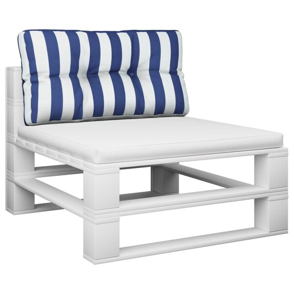 vidaXL Almofad&atilde;o para sof&aacute; de paletes 70x40x12 cm tecido azul/branco