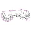 vidaXL Conjunto de Sof&aacute; de Jardim 9 pcs Preto Alum&iacute;nio