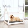 vidaXL Cama para cães 81x60x70 cm madeira de pinho maciça branco