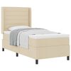 vidaXL Cama Box com almofada com cabeceira Creme 200 x 100 cm tecido
