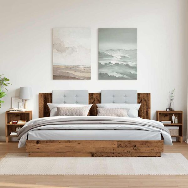 vidaXL Mesas de cabeceira 2 pe&ccedil;as madeira velha 40x30x50 cm