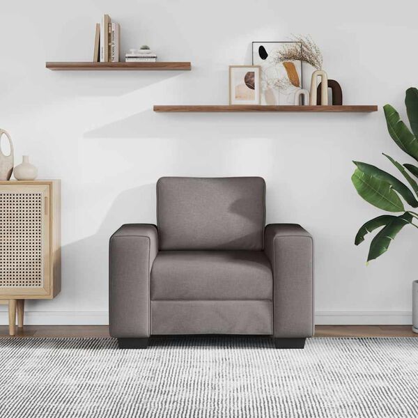 vidaXL Poltrona tecido 100x77x82 cm cinzento-acastanhado