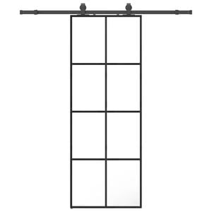 vidaXL Porta deslizante c/ conj. ferragens 76x205cm vidro ESG preto