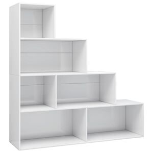 vidaXL Estante/divis&oacute;ria 155x24x160 cm contraplacado branco brilhante