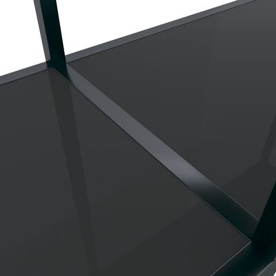 vidaXL Mesa consola preto 180x35x75,5 cm vidro temperado