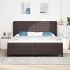vidaXL Cama Box com colch&atilde;o Castanho escuro 200 x 200 cm tecido