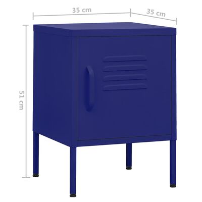 vidaXL Mesa de cabeceira 35x35x51 cm aço azul-marinho
