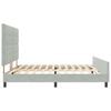 vidaXL Cama Box com cabeceira Cinzento-claro 200 x 200 cm Veludo