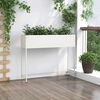 vidaXL Vaso Elevado para Jardim Branco 100 x 26 x 82 cm A&ccedil;o