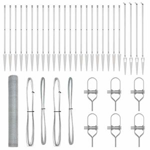 vidaXL Poste de Cerca Prateado