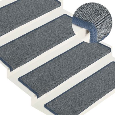 vidaXL Tapete/carpete para degraus 15 pcs 65x21x4 cm roxo e azul