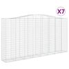 vidaXL Cestos gabi&atilde;o arqueados 7pcs 400x50x200/220cm ferro galvanizado