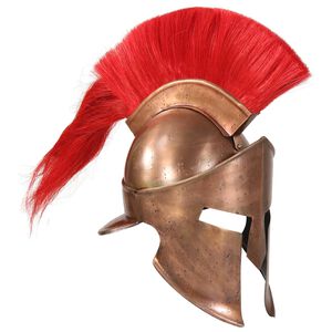 vidaXL Capacete de soldado grego r&eacute;plica LARP a&ccedil;o cor cobre