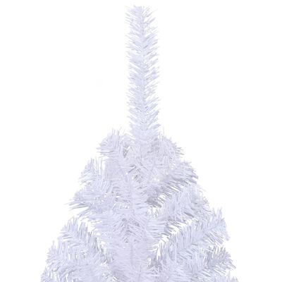 vidaXL Meia árvore de Natal artificial com suporte 240 cm PVC branco