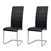 vidaXL Cadeiras de jantar cantilever 2 pcs couro artificial preto