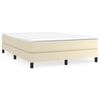 vidaXL Estrutura de cama com molas 140x200 cm couro artificial cor creme