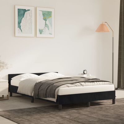 vidaXL Estrutura de cama com cabeceira 120x190 cm veludo preto