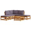 vidaXL 6 pcs conjunto lounge jardim c/almofad&otilde;es madeira maci&ccedil;a ac&aacute;cia