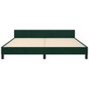 vidaXL Estrutura de cama c/ cabeceira 180x200 cm veludo verde-escuro