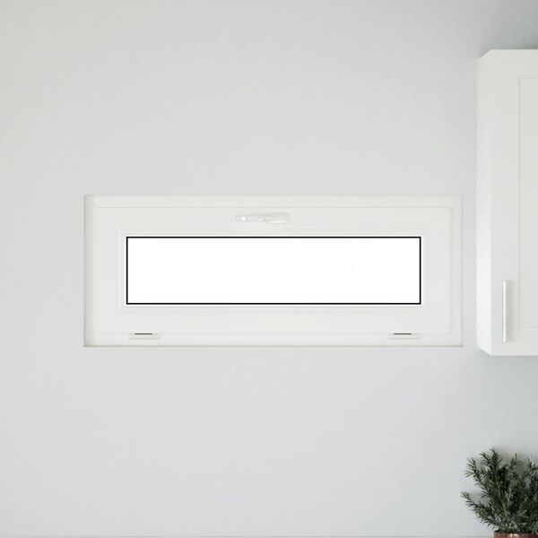 vidaXL Janela de porão RISOR 100x40 cm basculante 3 vidros branco