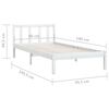 vidaXL Estrutura de cama solteiro 90x190 cm pinho maci&ccedil;o branco