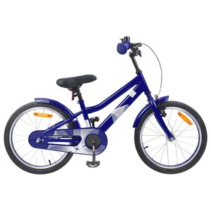 vidaXL Bicicleta Infantil 18 Polegadas para 5-7 anos Azul Escuro