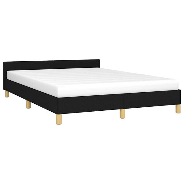 vidaXL Estrutura de cama sem colchão 140x190 cm tecido preto