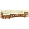 vidaXL Conjunto de Sof&aacute; Sectional com almofada 6 pcs Natural e Creme