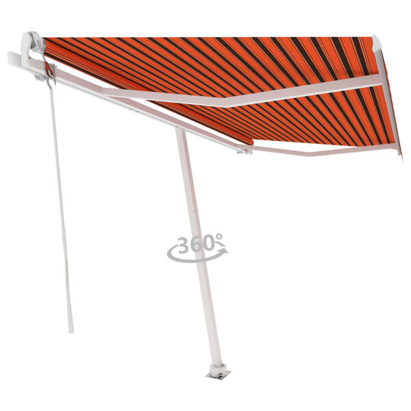 vidaXL Toldo autom&aacute;tico independente 450x350 cm laranja e castanho