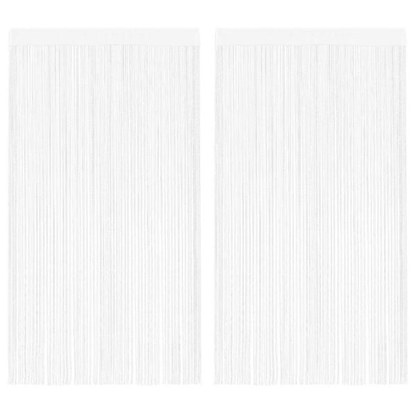 vidaXL Cortinas de fios 2 pcs 100x250 cm branco