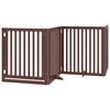 vidaXL Port&atilde;o p/ c&atilde;es c/ porta dobr&aacute;vel 4 pain&eacute;is 320cm &aacute;lamo castanho