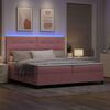 vidaXL Cama Box Spring LED com colch&atilde;o Rosa 200 x 200 cm tecido