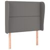vidaXL Cabeceira cama c/ abas couro artif. 103x23x118/128 cm cinzento